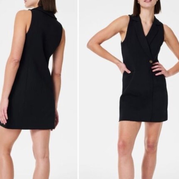 SPANX Dresses & Skirts - Spanx 20897R Perfect Ponte Vest Mini Dress in Classic Black Sleeveless